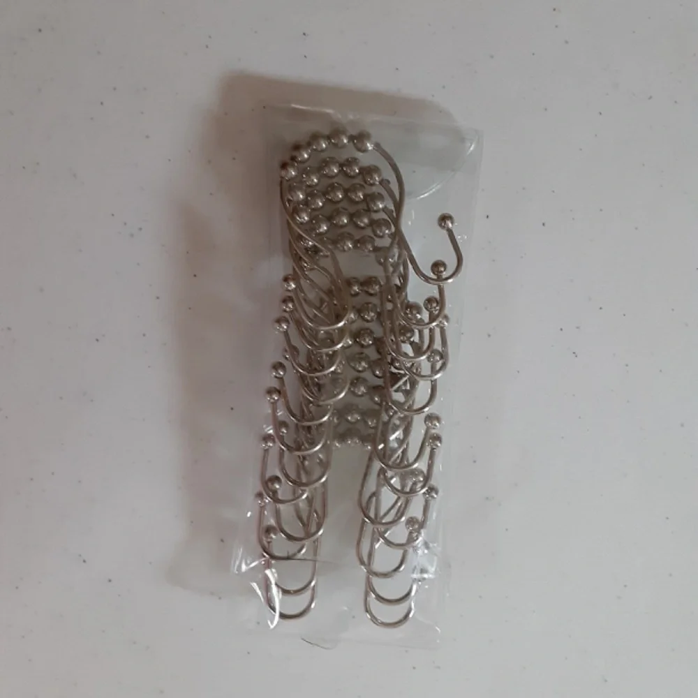 Silvertone Shower Curtain Hooks